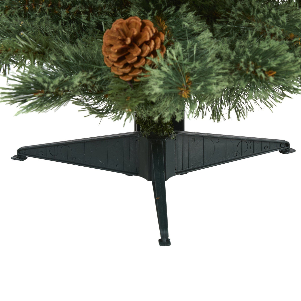 3’ White Mountain Pine Artificial Christmas Tree with 50 Clear LED Lights and Pine Cones-Christmas Tree-Parc Decor