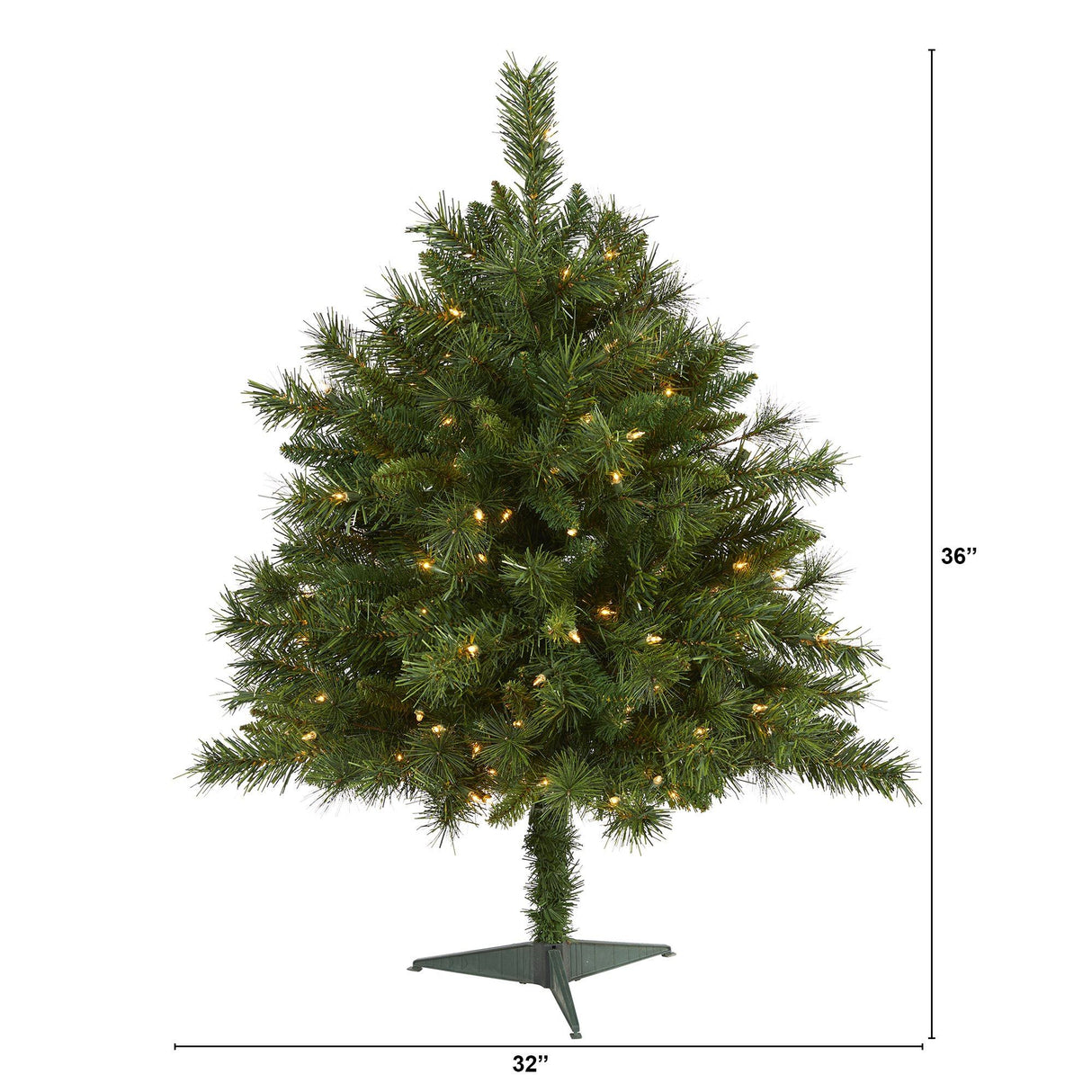 3’ Wyoming Mixed Pine Artificial Christmas Tree with 150 Clear Lights and 270 Bendable Branches-Christmas Tree-Parc Decor