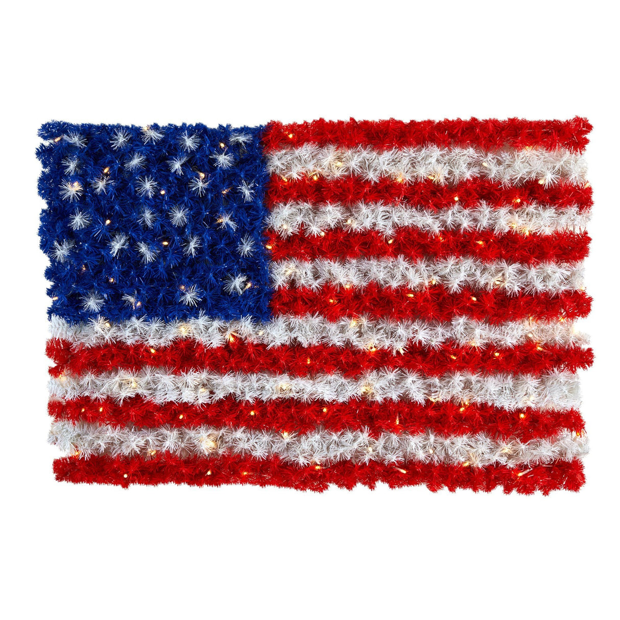 3’ x 2’ Red, White, and Blue “American Flag” Wall Panel with 100 Warm LED Lights (Indoor/Outdoor)-Parc Decor