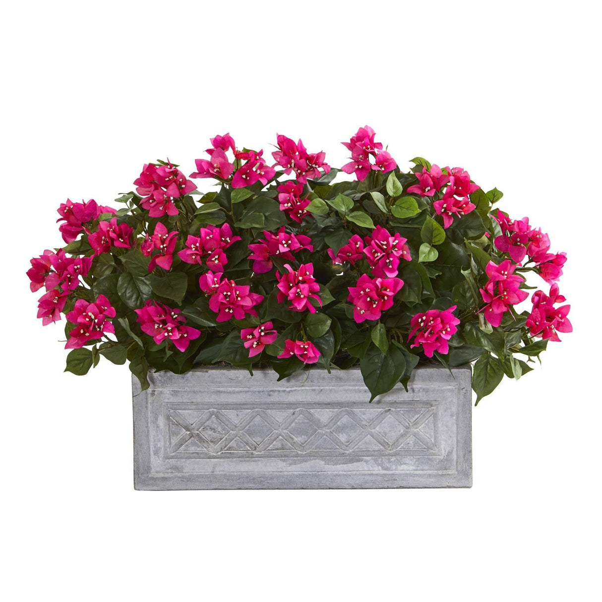 30” Bougainvillea Artificial Plant in Stone Planter-Parc Decor