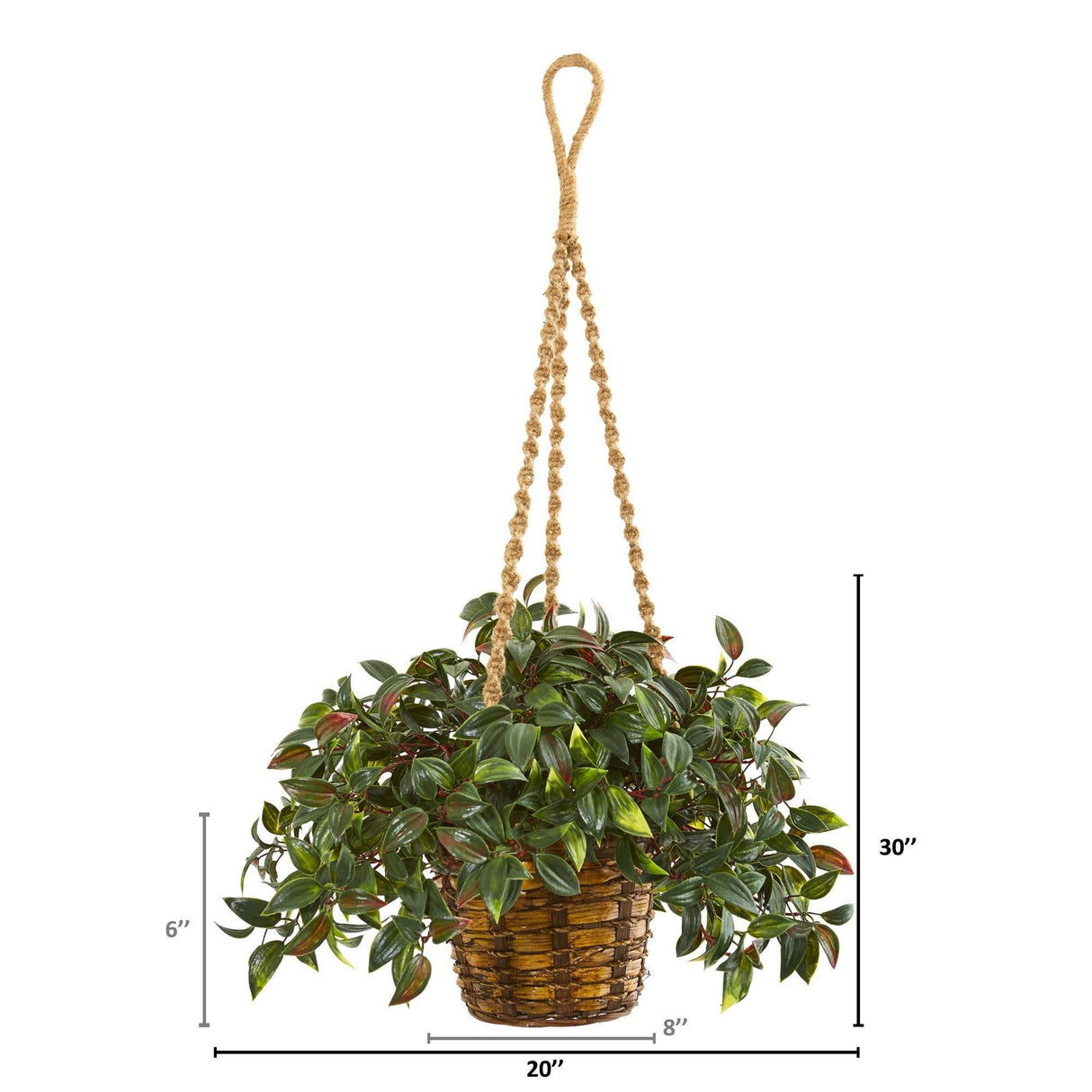 30” Mini Melon Artificial Plant in Hanging Basket UV Resistant (Indoor/Outdoor)-Parc Decor