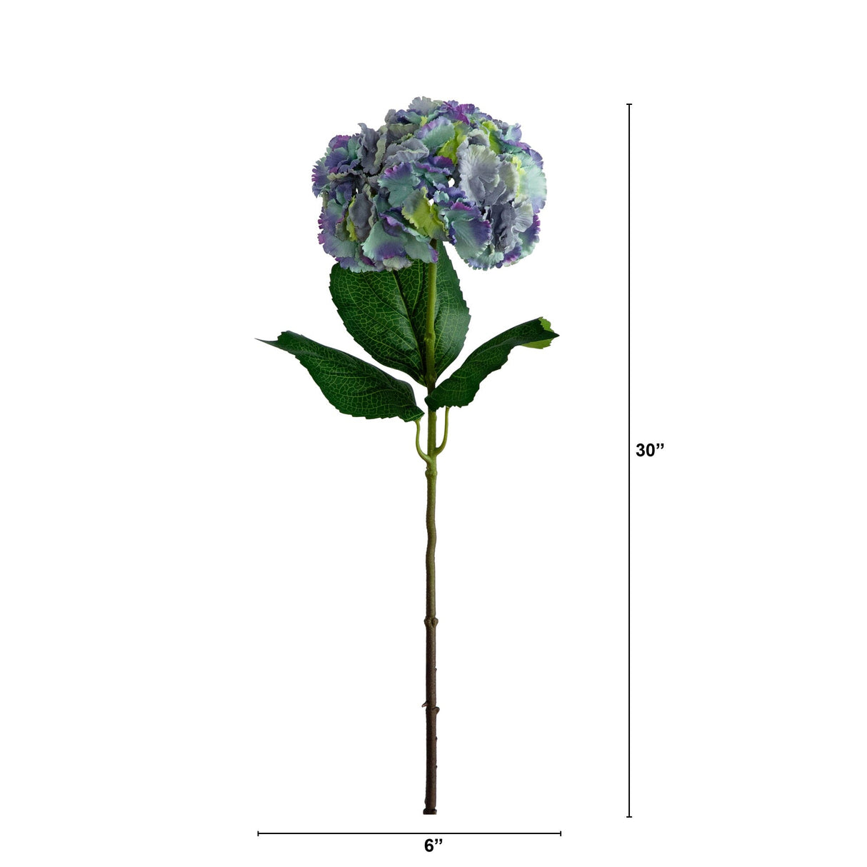 30" Artificial Hydrangea Flower Stems- Set of 3-Stem-Parc Decor