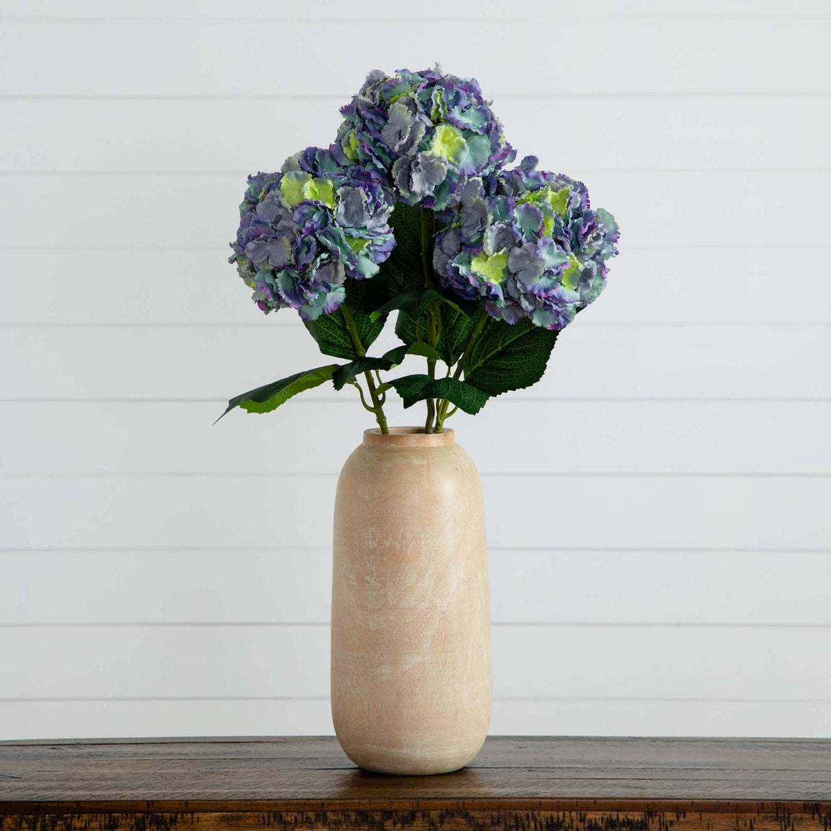 30" Artificial Hydrangea Flower Stems- Set of 3-Stem-Parc Decor