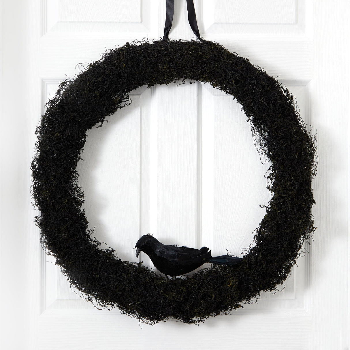 30” Halloween Black Raven Twig Wreath-Wreath-Parc Decor