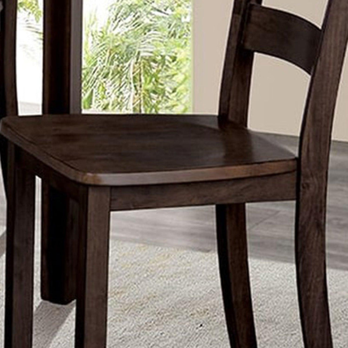 30"H Solid Rubberwood 5-Piece Dining Table Set with Slat Back Chairs-Parc Decor