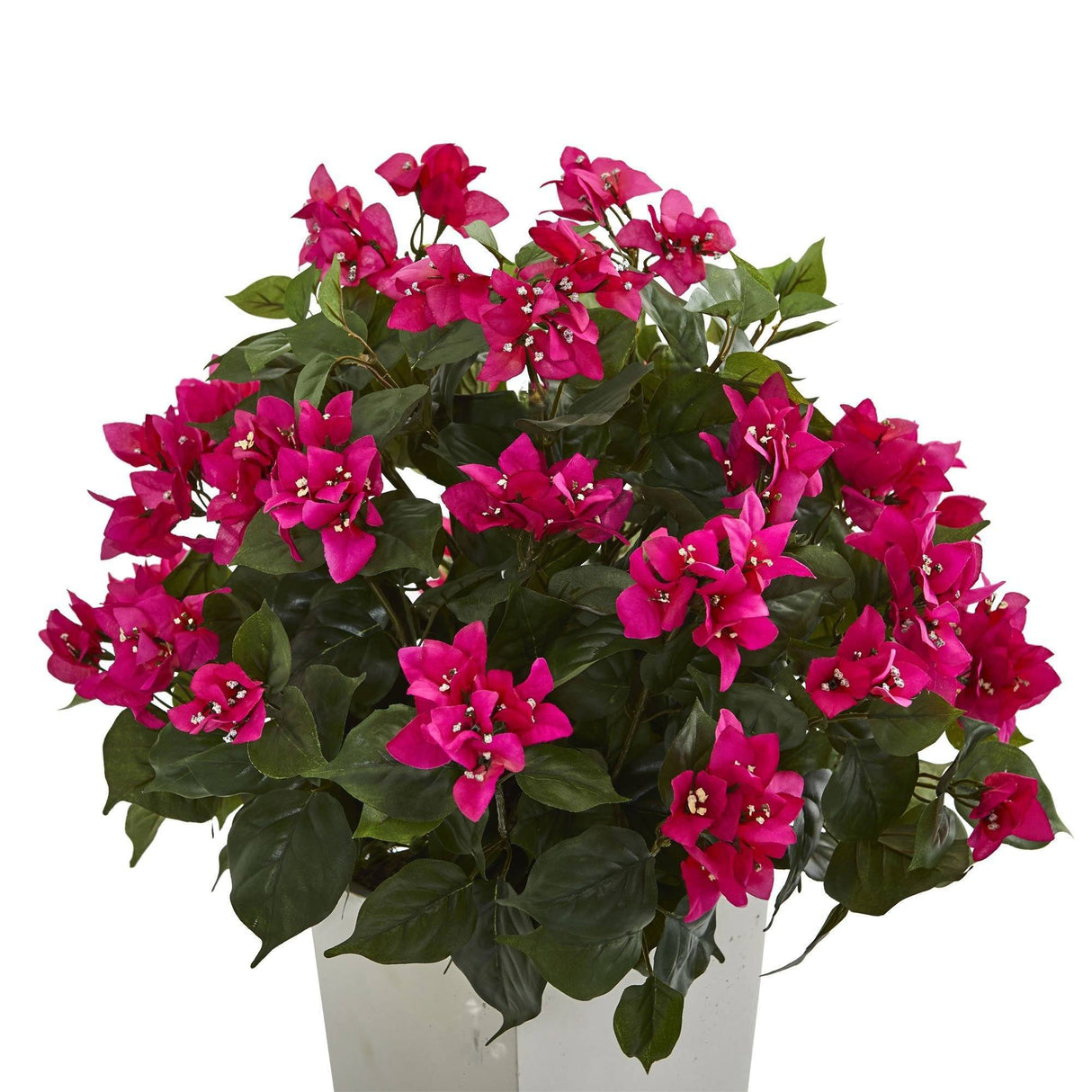 31" Bougainvillea Artificial Plant in White Tower Planter"-Parc Decor