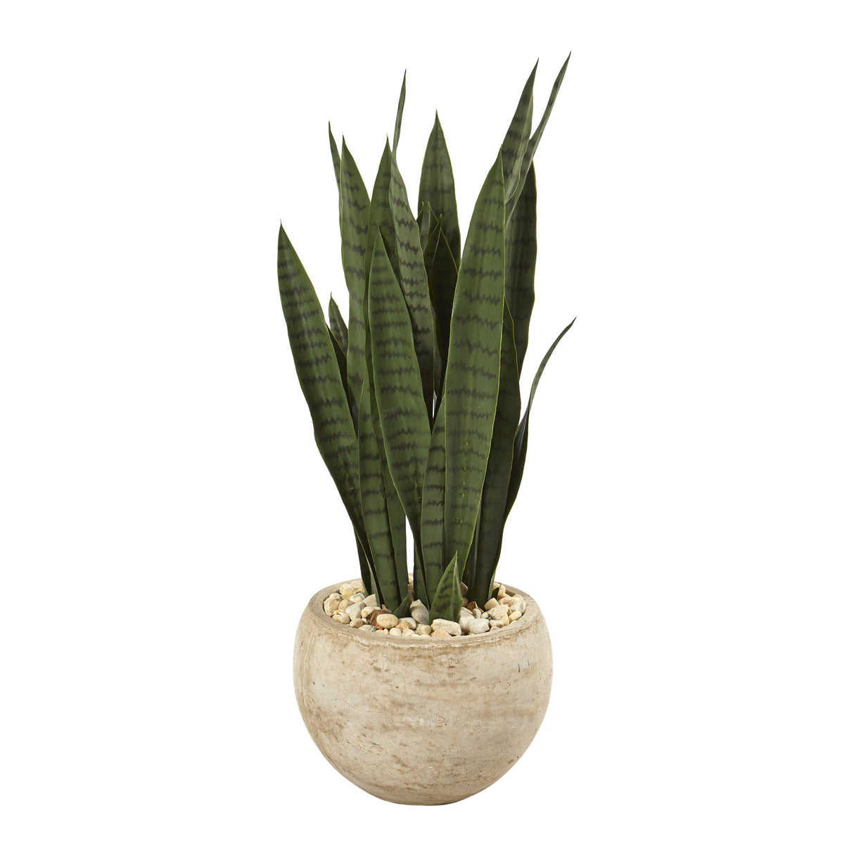 32” Sansevieria Artificial Plant in Sand Colored Planter-Parc Decor