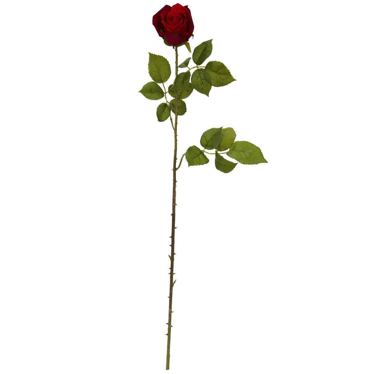33” Elegant Red Rose Bud Artificial Flower (Set of 6)-Parc Decor