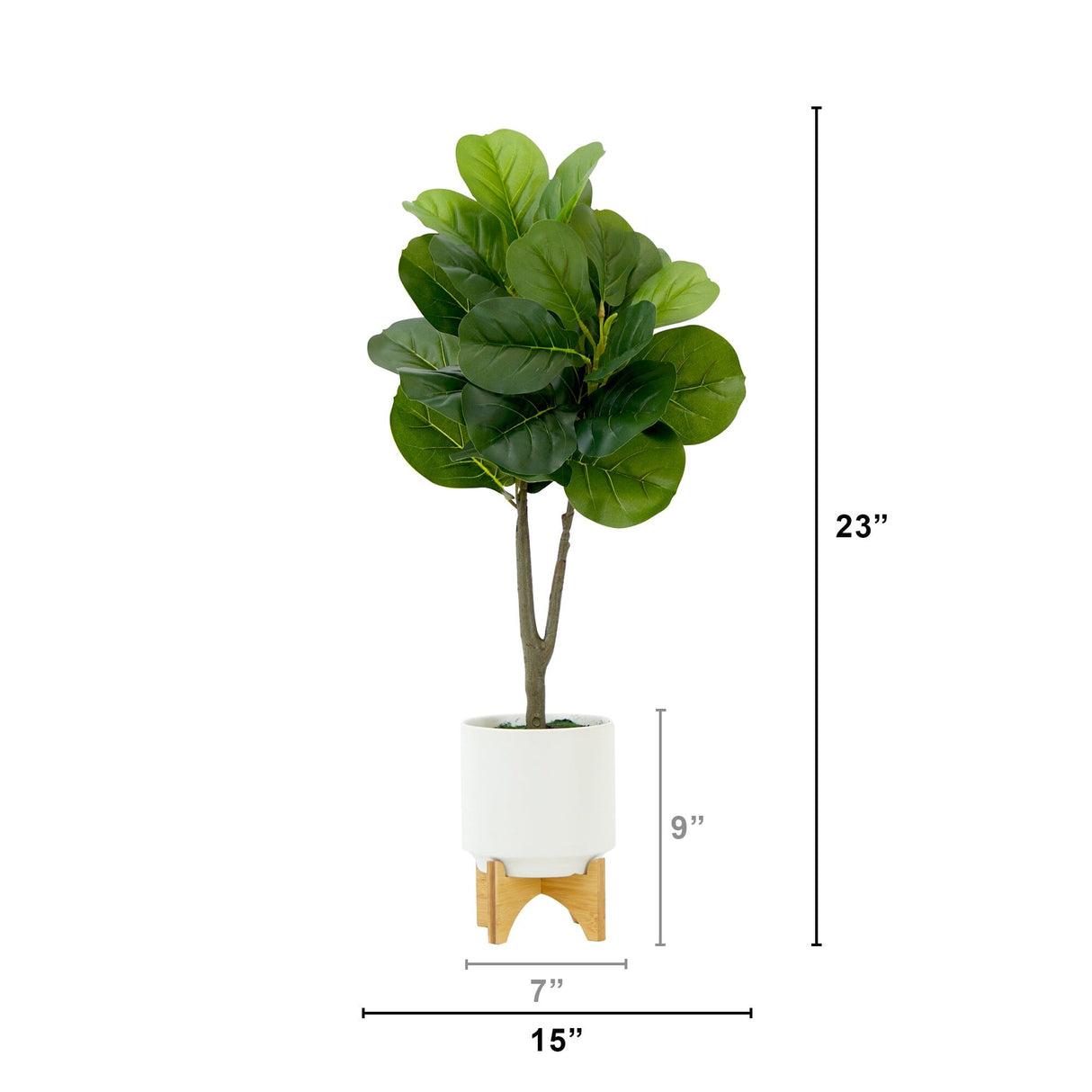 33” Artificial Fiddle Fig with Stand Planter-Plant in Planter-Parc Decor