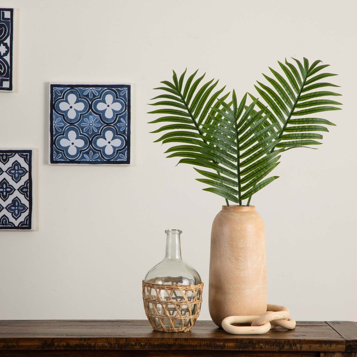 33" Artificial Palm Frond Stems - Set of 3-Stem-Parc Decor