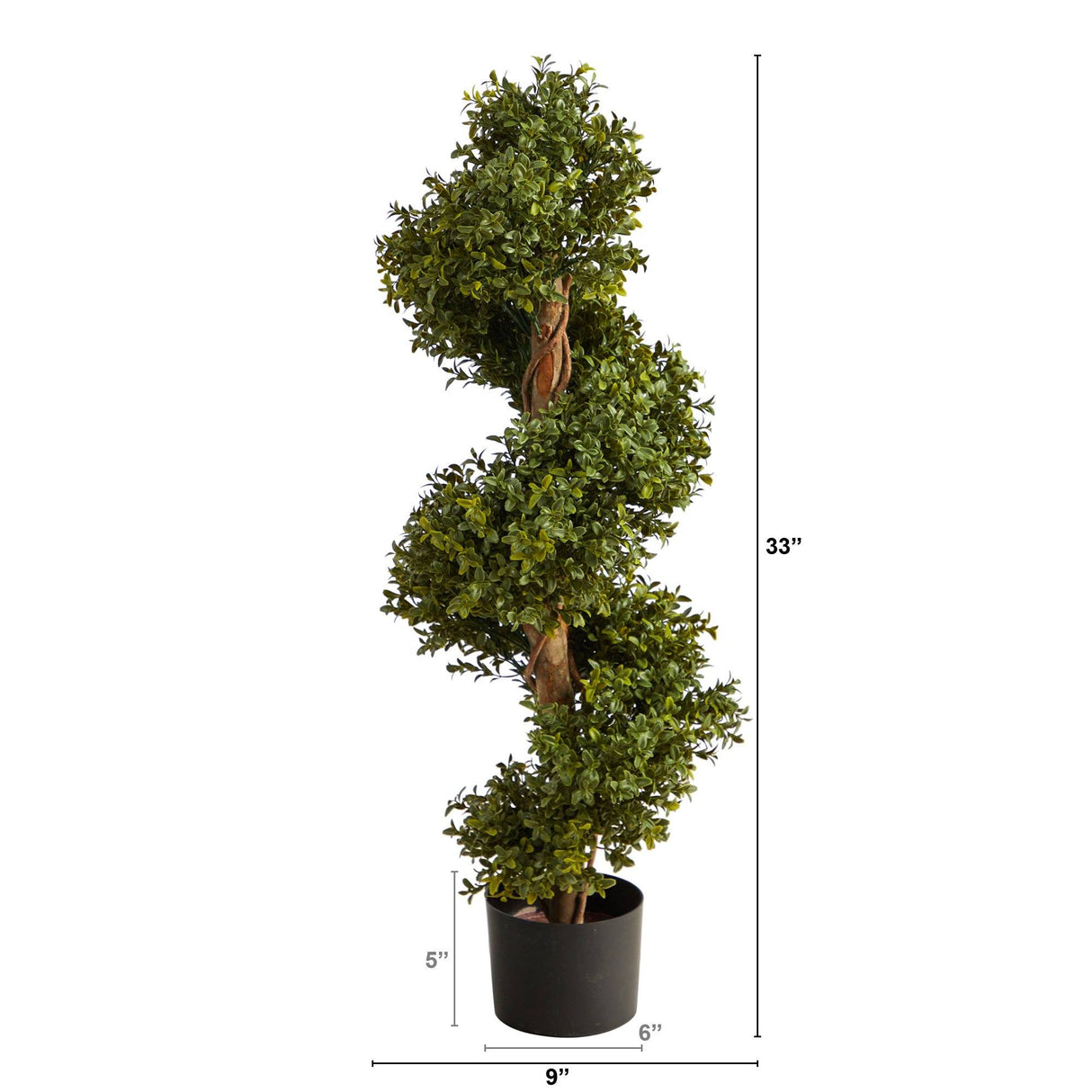 33” Boxwood Topiary Spiral Artificial Tree (Indoor/Outdoor)-Tree-Parc Decor