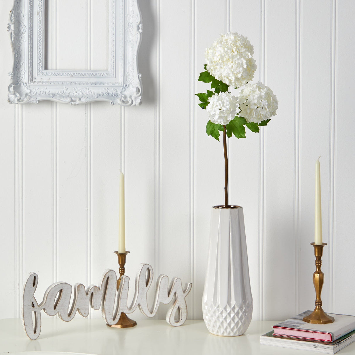 33” Snowball Hydrangea Artificial Flower (Set of 2)-Stem-Parc Decor