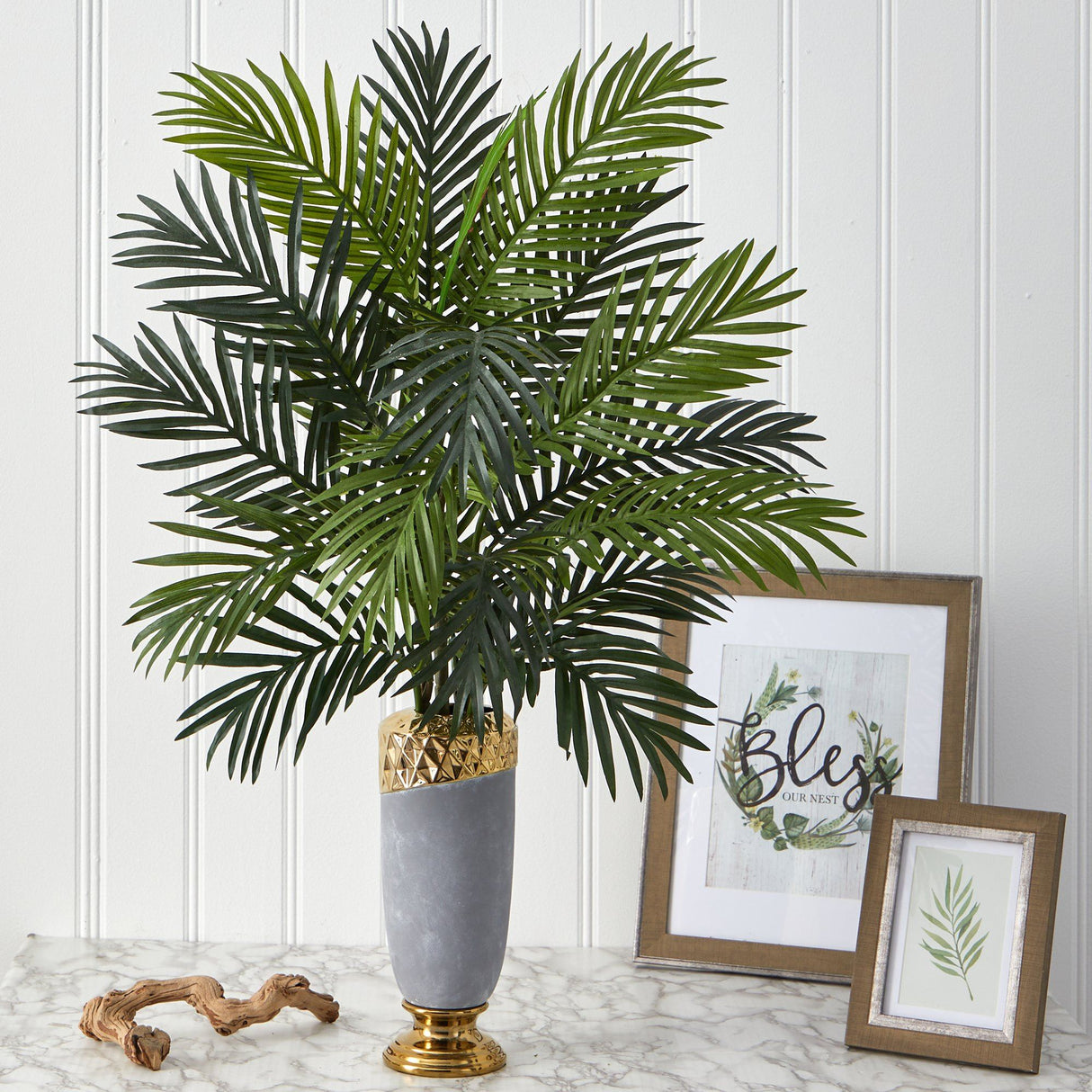 34” Areca Palm Artificial Plant in Designer Planter-Parc Decor