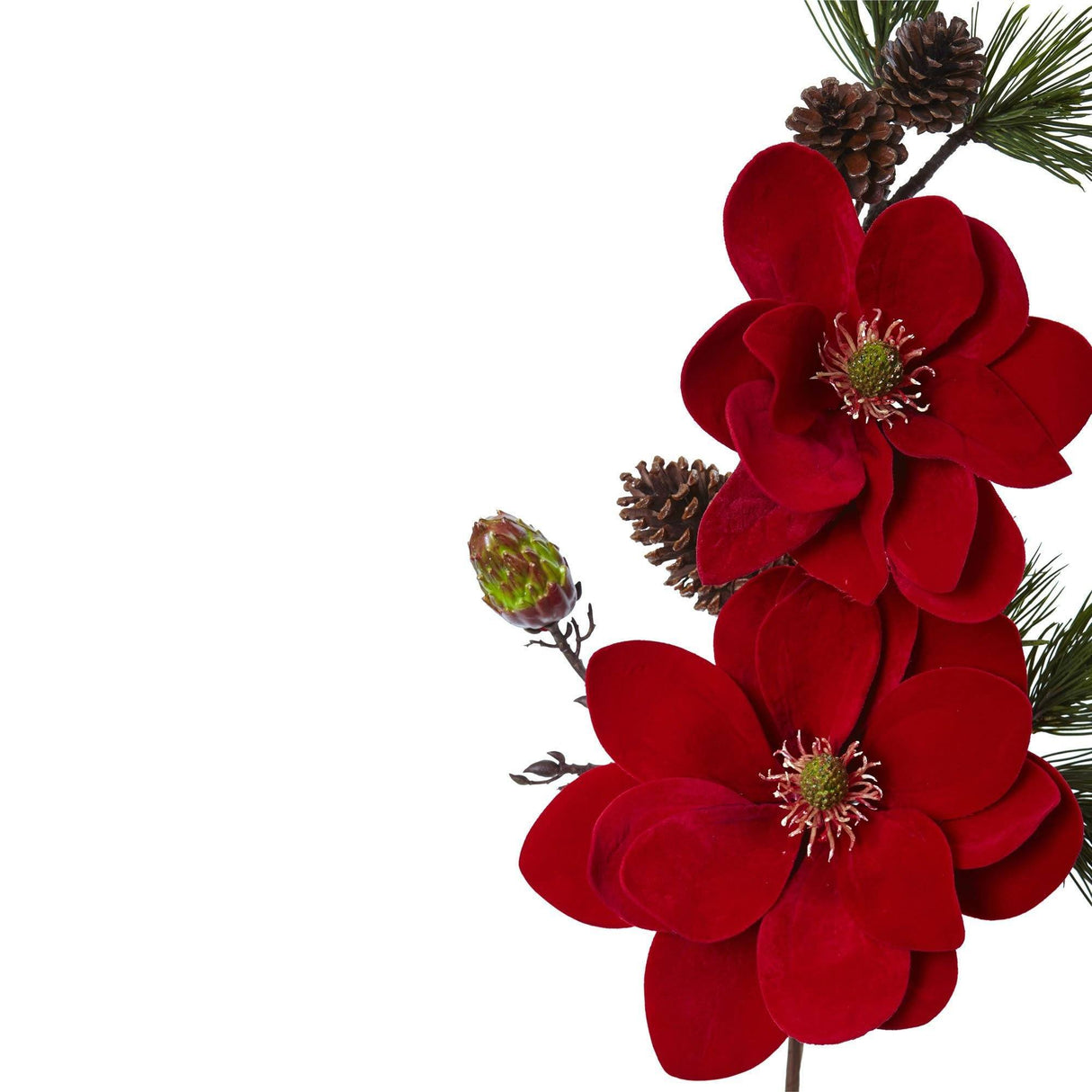 36” Magnolia and Pine Artificial Flower (Set of 2)-Parc Decor