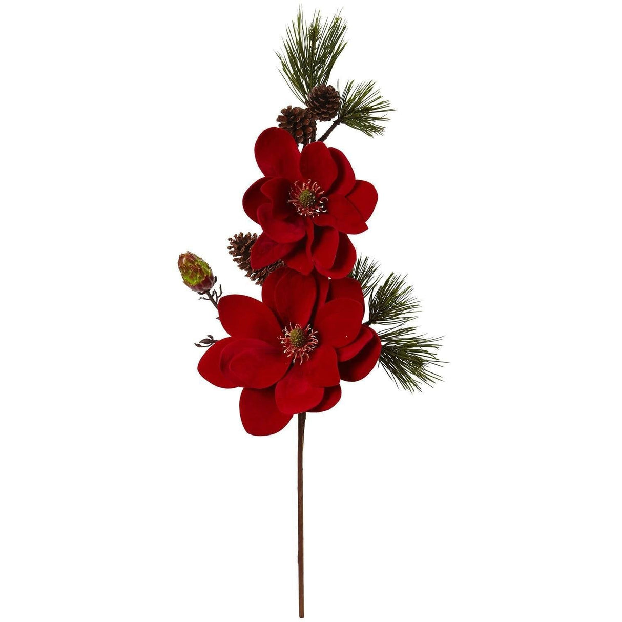36” Magnolia and Pine Artificial Flower (Set of 2)-Parc Decor