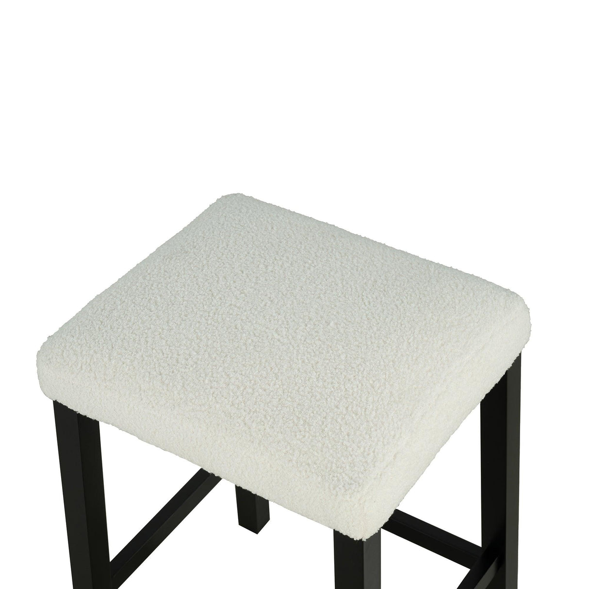 36" Modern Dining Table Set with 2 Stool, High Gloss Table Top, USB-A & USB-C Charging Ports-Parc Decor