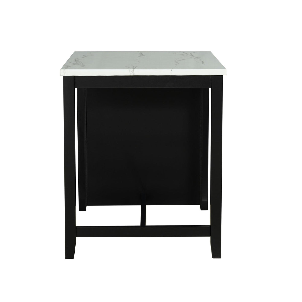 36" Modern Dining Table Set with 2 Stool, High Gloss Table Top, USB-A & USB-C Charging Ports-Parc Decor