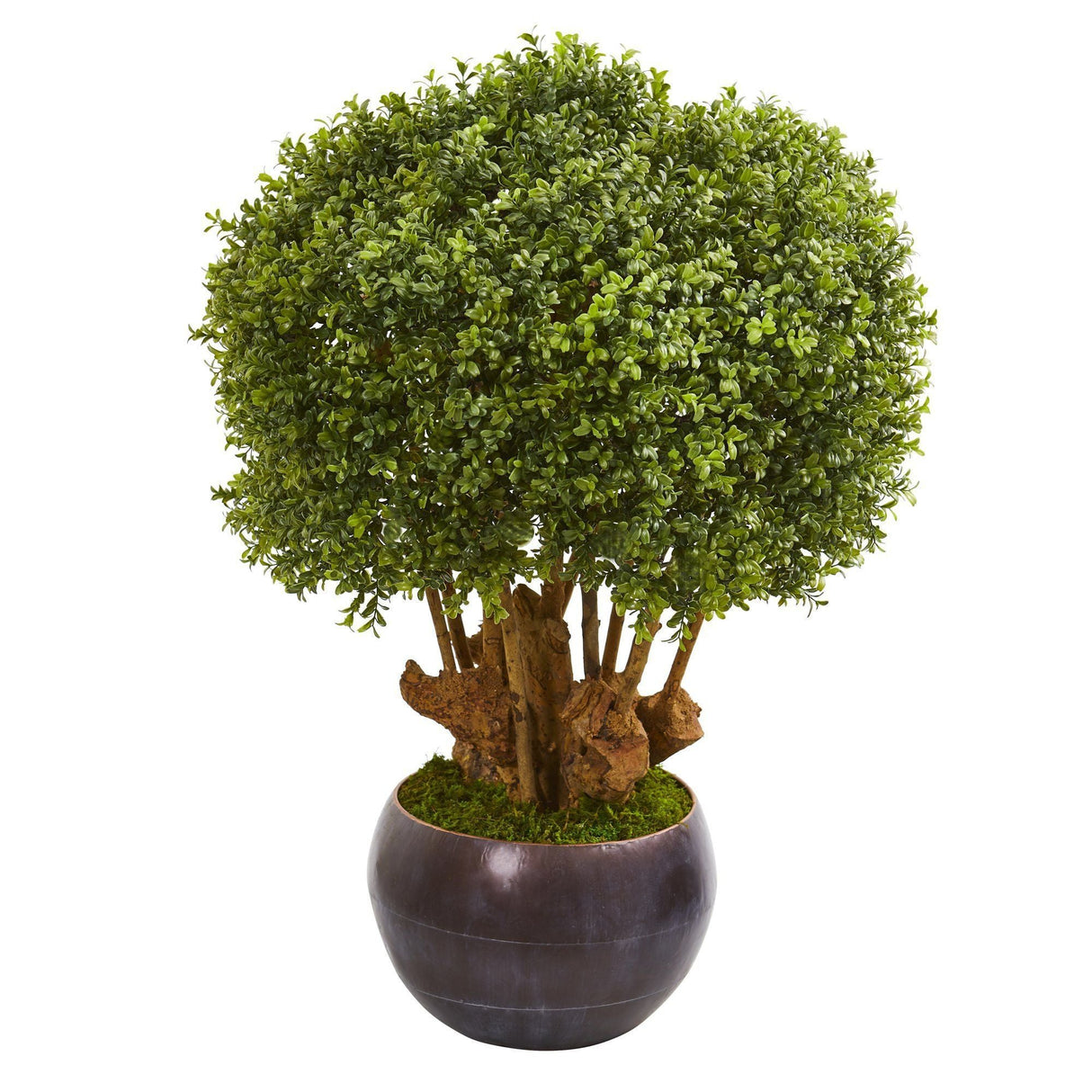 38” Boxwood Artificial Topiary Tree in Decorative Bowl (Indoor/Outdoor)-Parc Decor