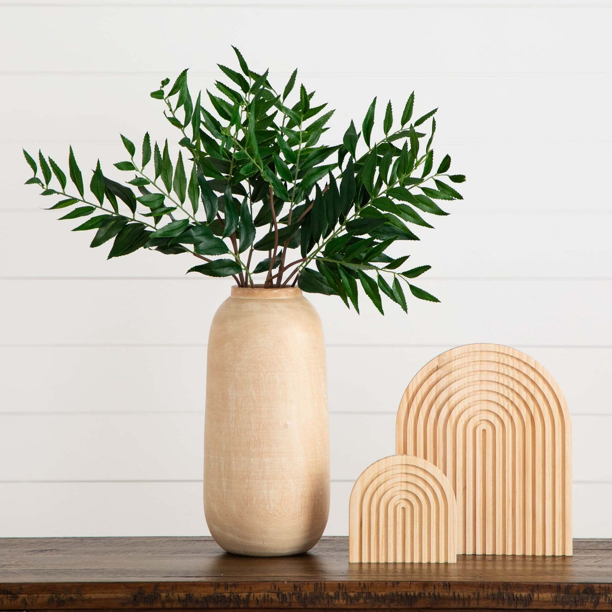 38" Artificial Palmate Fern Stems - Set of 3-Stem-Parc Decor