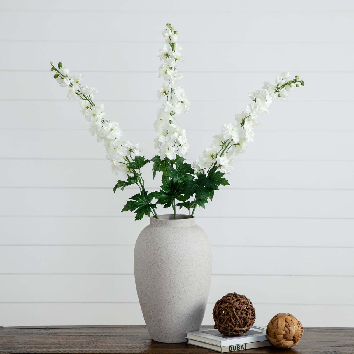 39" Artificial Delphinium Flower Stems- Set of 3-Stem-Parc Decor