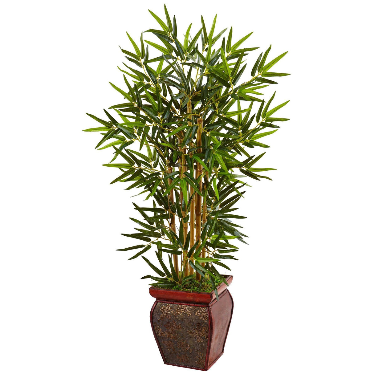 3.5’ Bamboo Tree in Wooden Decorative Planter-Parc Decor