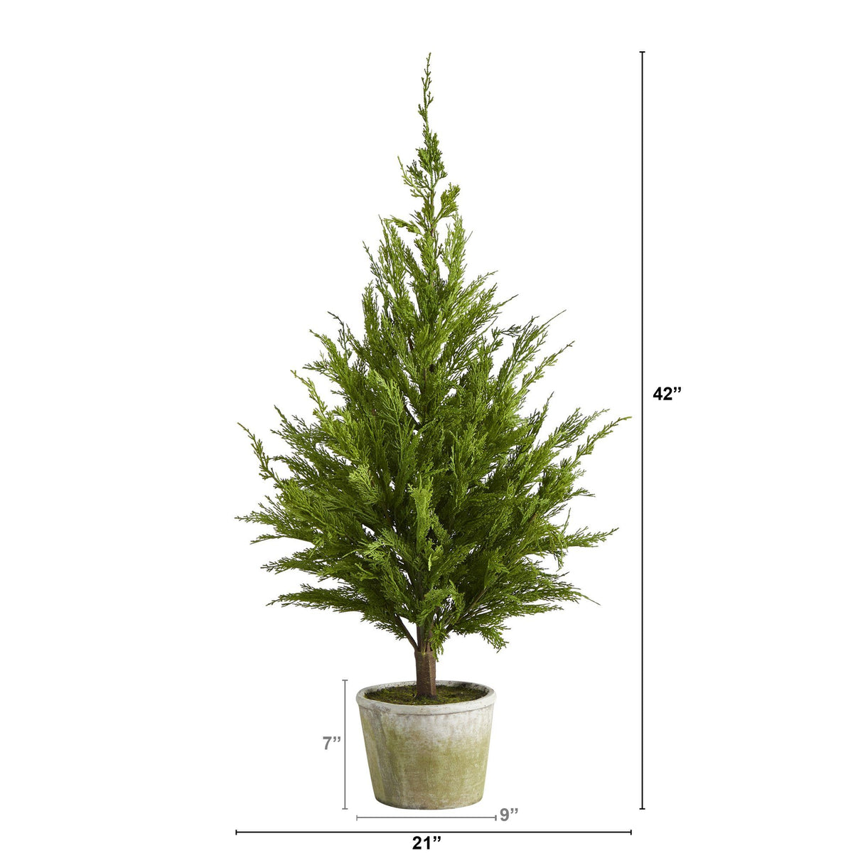 3.5’ Cedar Pine “Natural Look” Artificial Tree in Decorative Planter-Parc Decor