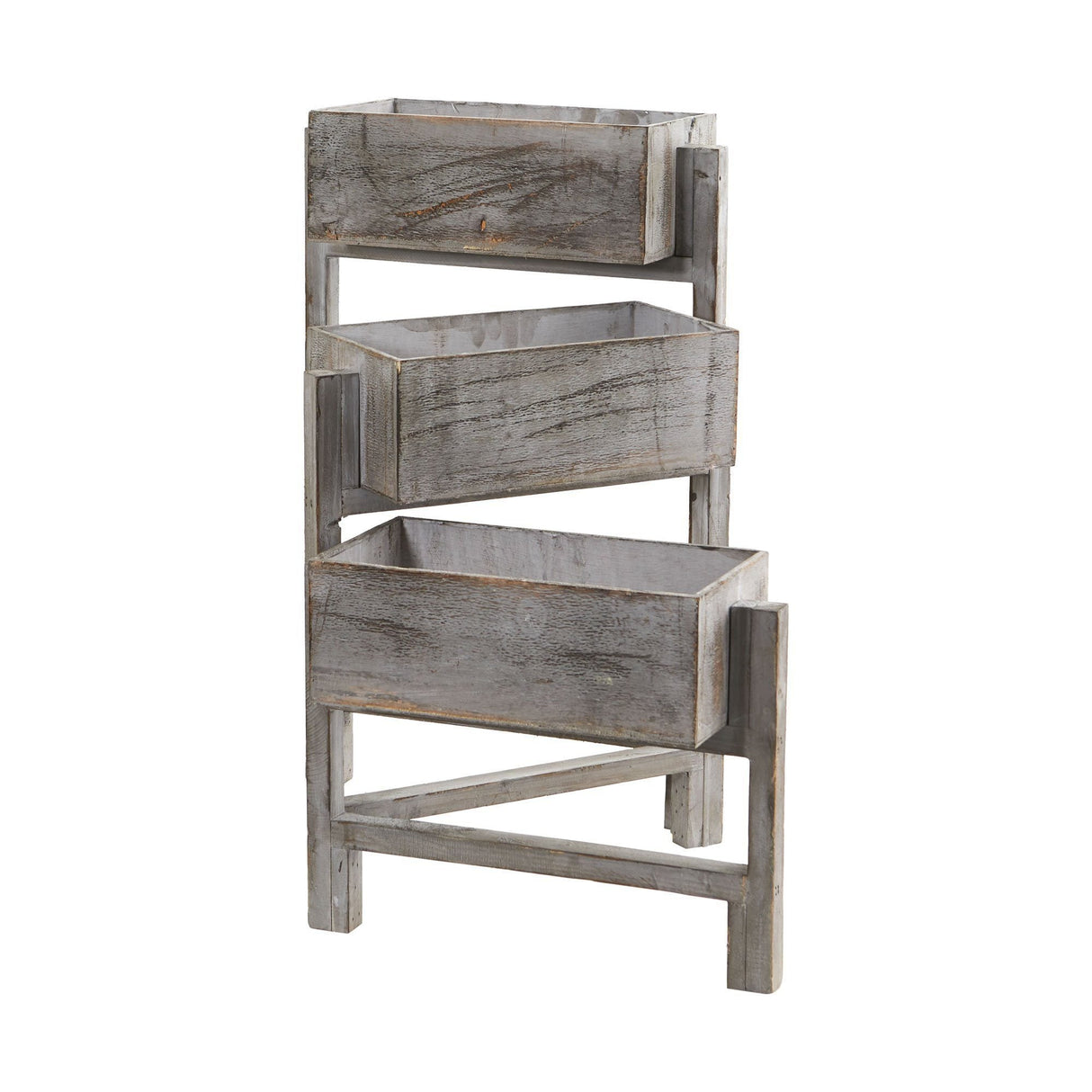 3.5’ Gray Washed Expandable Decorative Planter-Parc Decor