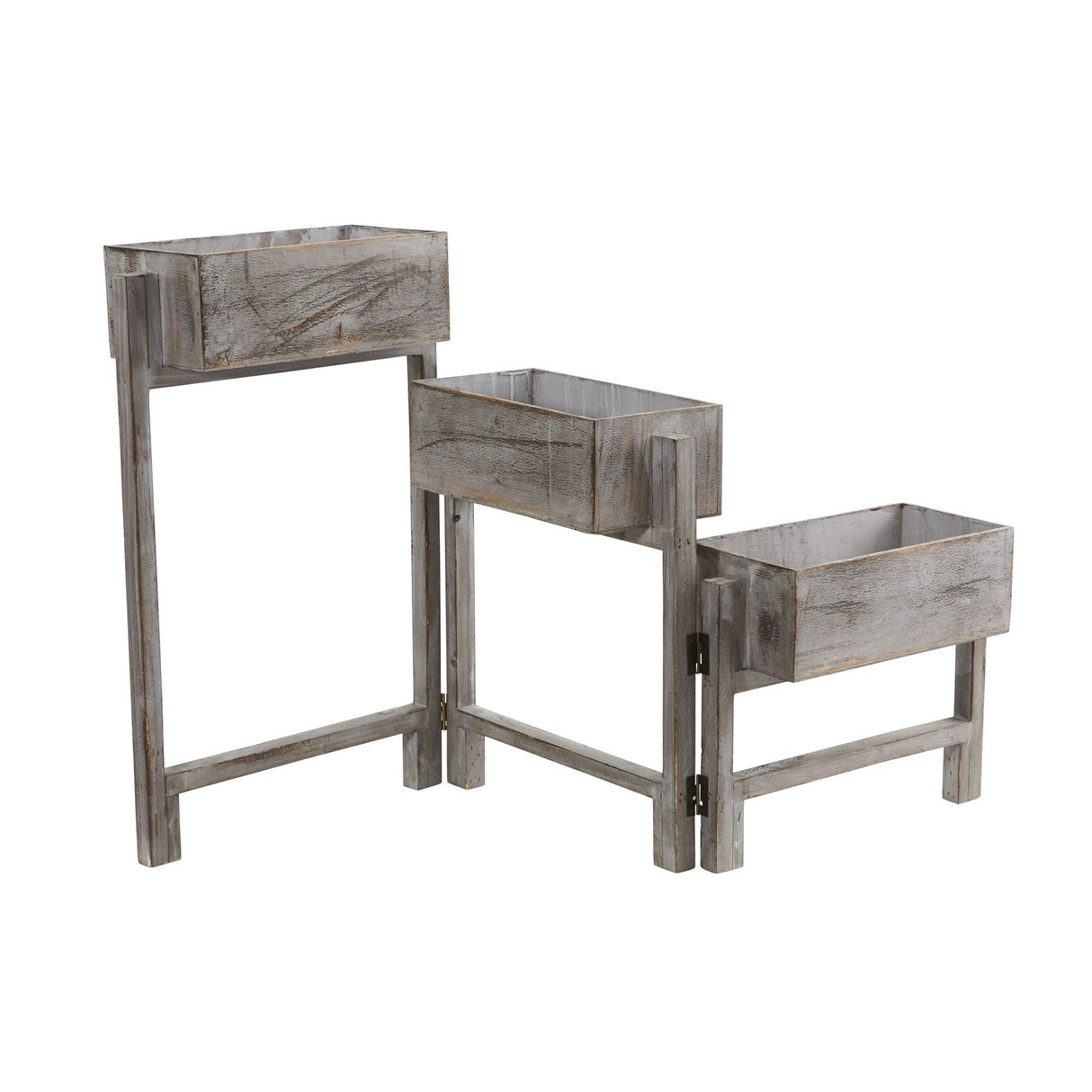 3.5’ Gray Washed Expandable Decorative Planter-Parc Decor