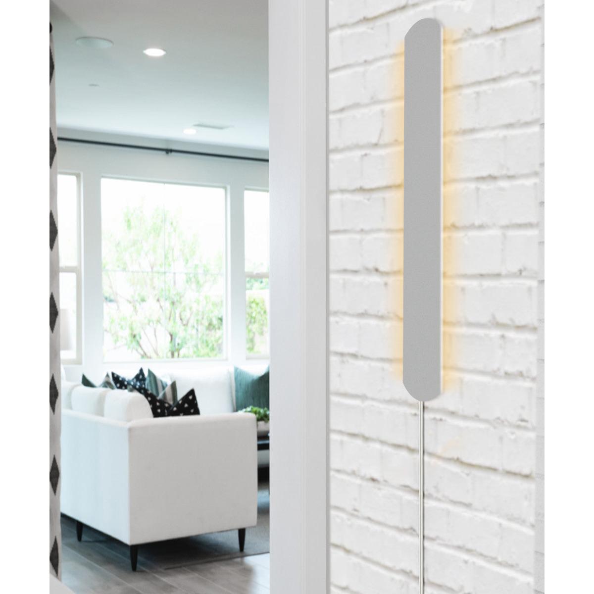 3"W Solid Wood Hover Plank Corner/Wall Accent Light Plug-In Almond Finish by Home Concept