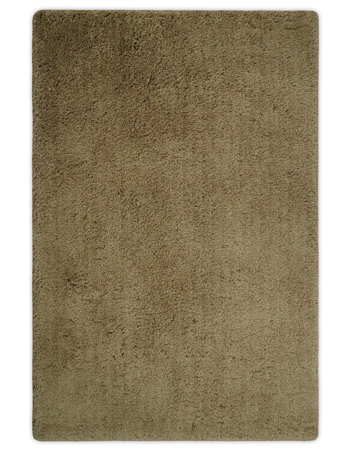 3x5, 4X6 and 5x7 Hand Woven Shag Olive Art Silk Soft Viscose Area Rug-Area Rug-Parc Decor