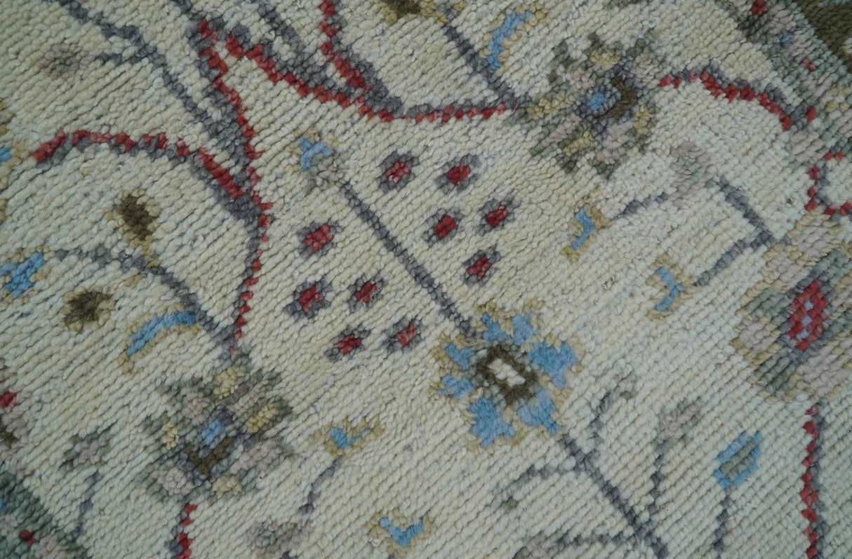 3x5 Hand knotted Beige And Blue Traditional Design Wool Area Rug