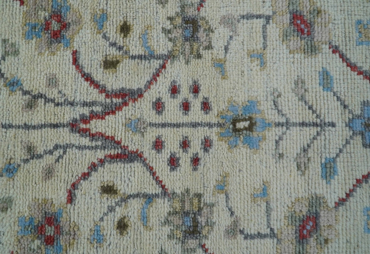3x5 Hand knotted Beige And Blue Traditional Design Wool Area Rug