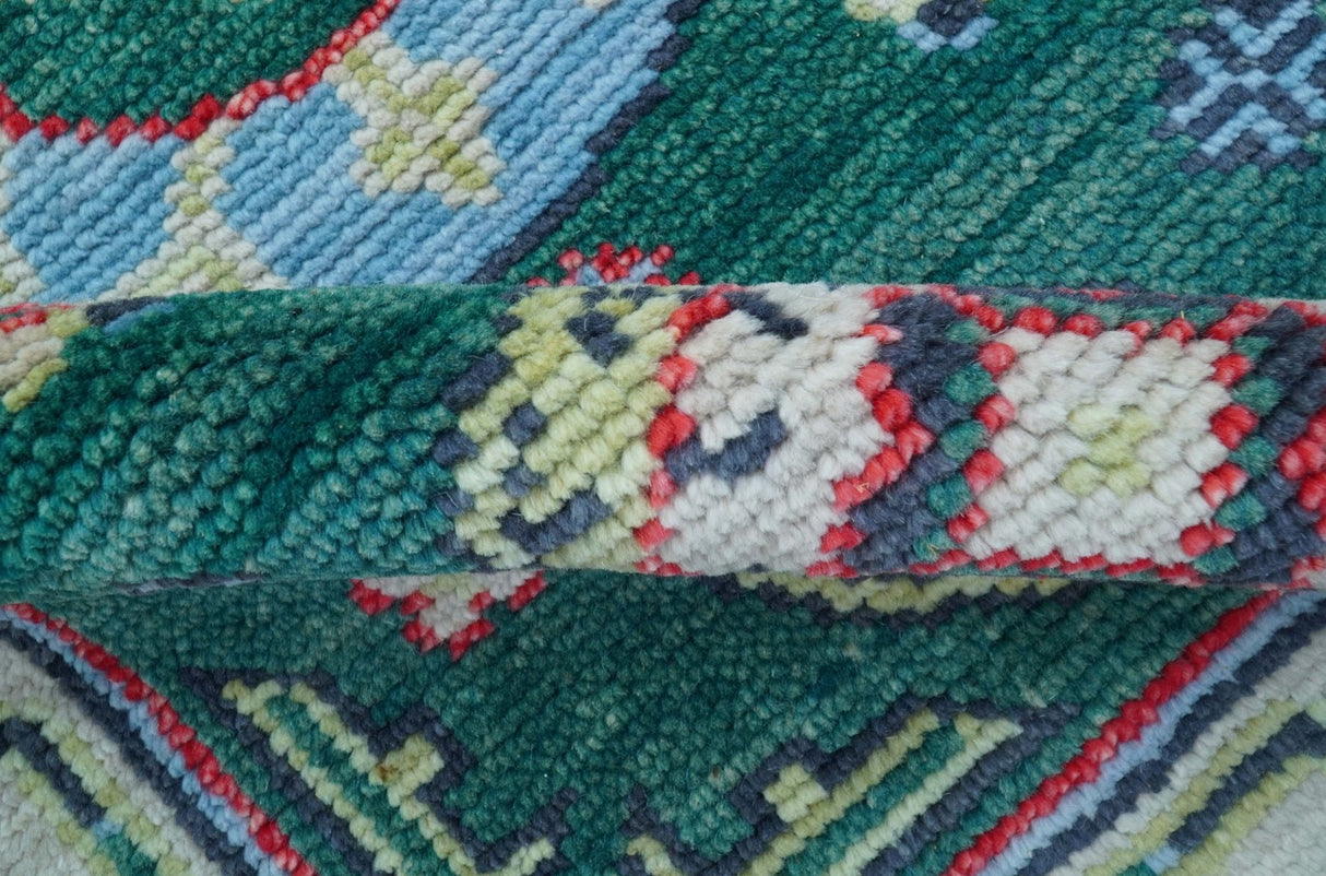 3x5 Hand knotted Traditional Khotan Design Teal Wool Area Rug