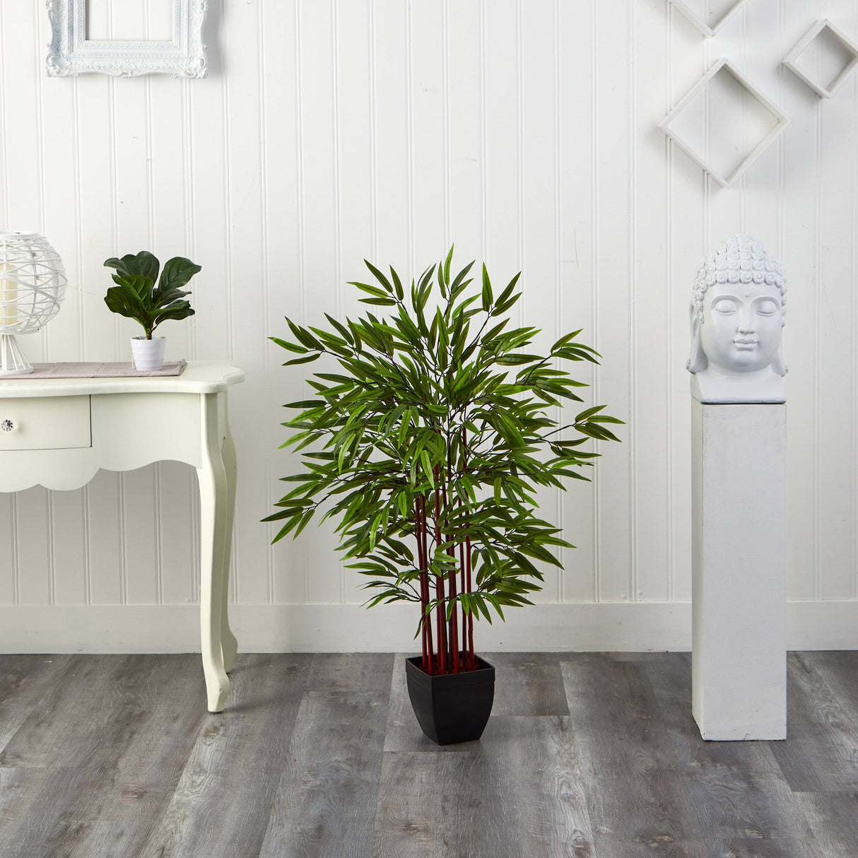 4’ Bamboo Silk Tree w/Planter-Parc Decor