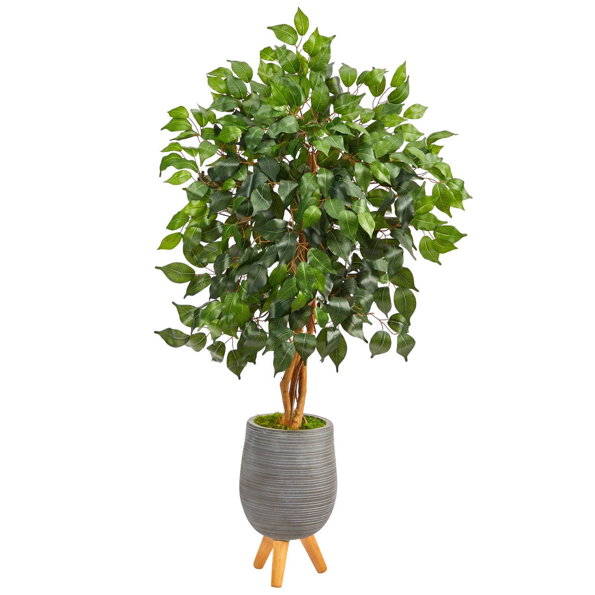4’ Ficus Artificial Tree in Gray Planter with Stand-Parc Decor
