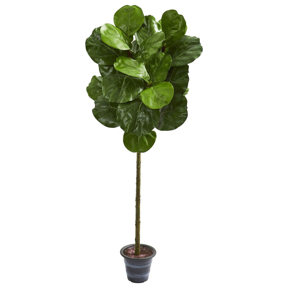 4’ Fiddle Leaf Artificial Tree With Decorative Planter-Parc Decor