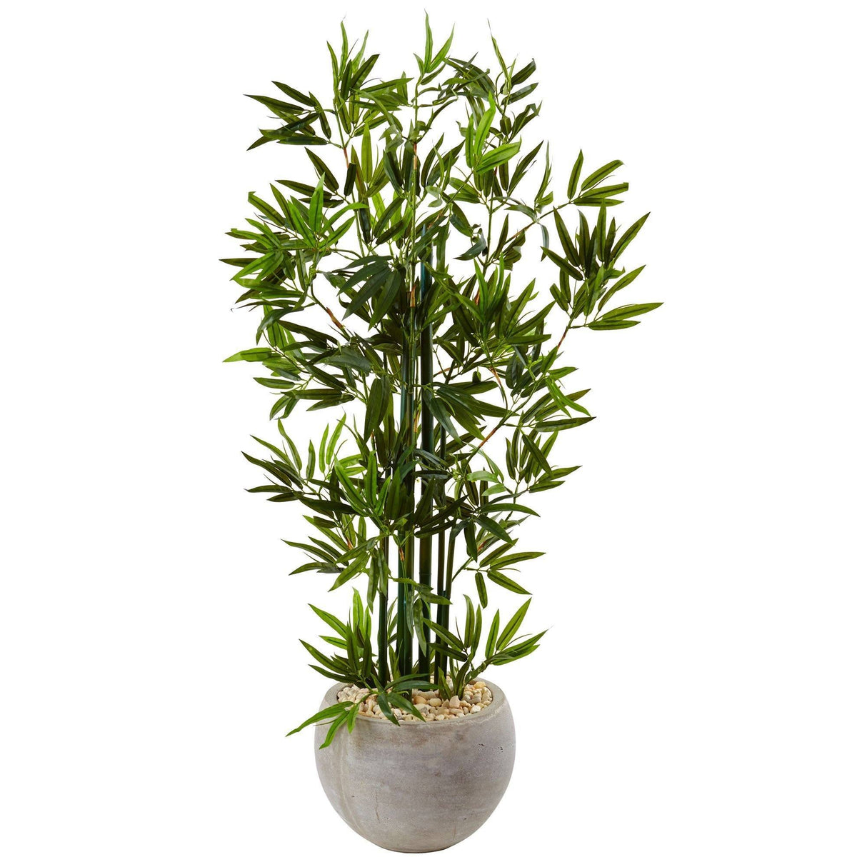 4’ Green Bamboo Artificial Tree in Sand Colored Bowl-Parc Decor