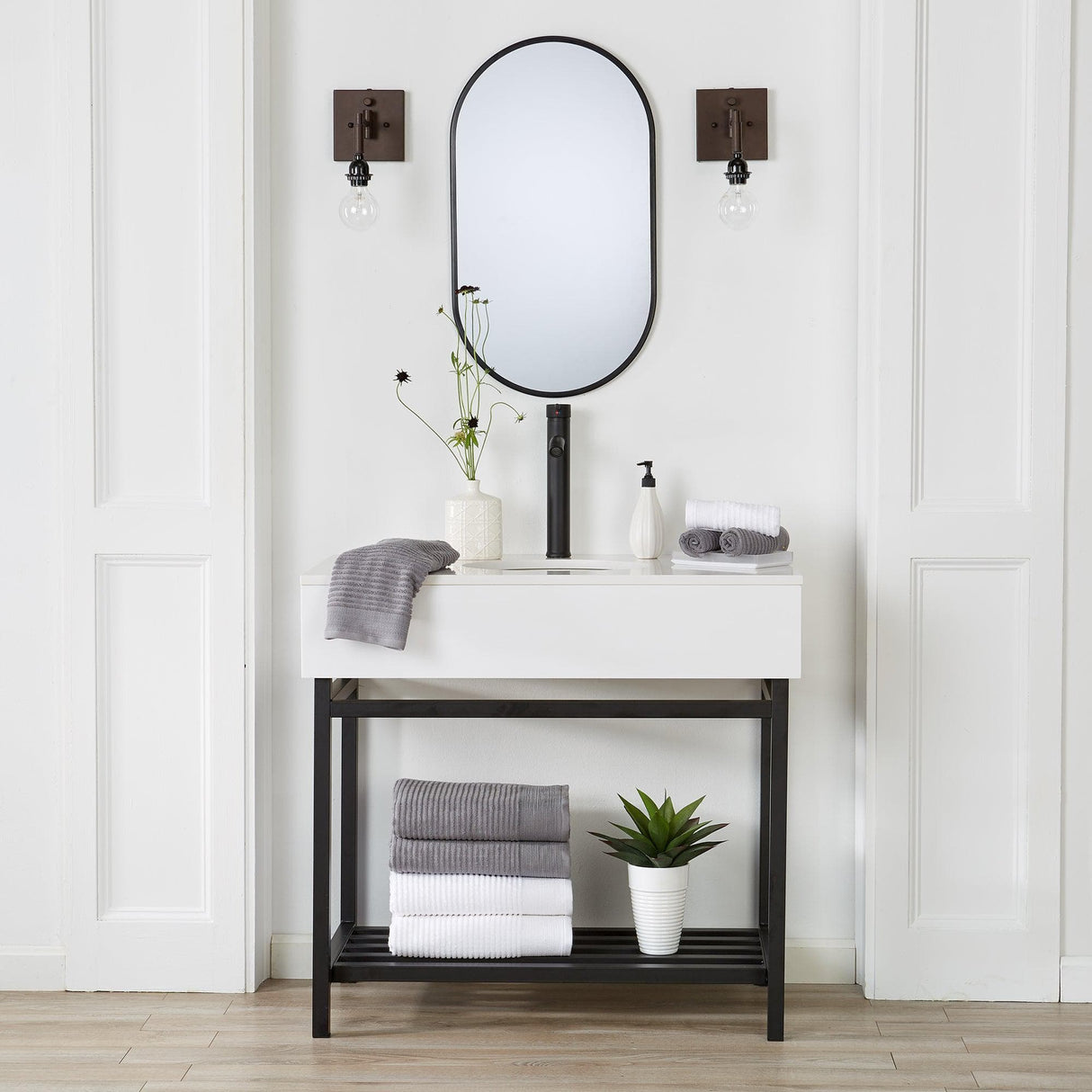 4 Pack Ribbed Hand Towels - Rori Collection-Parc Decor