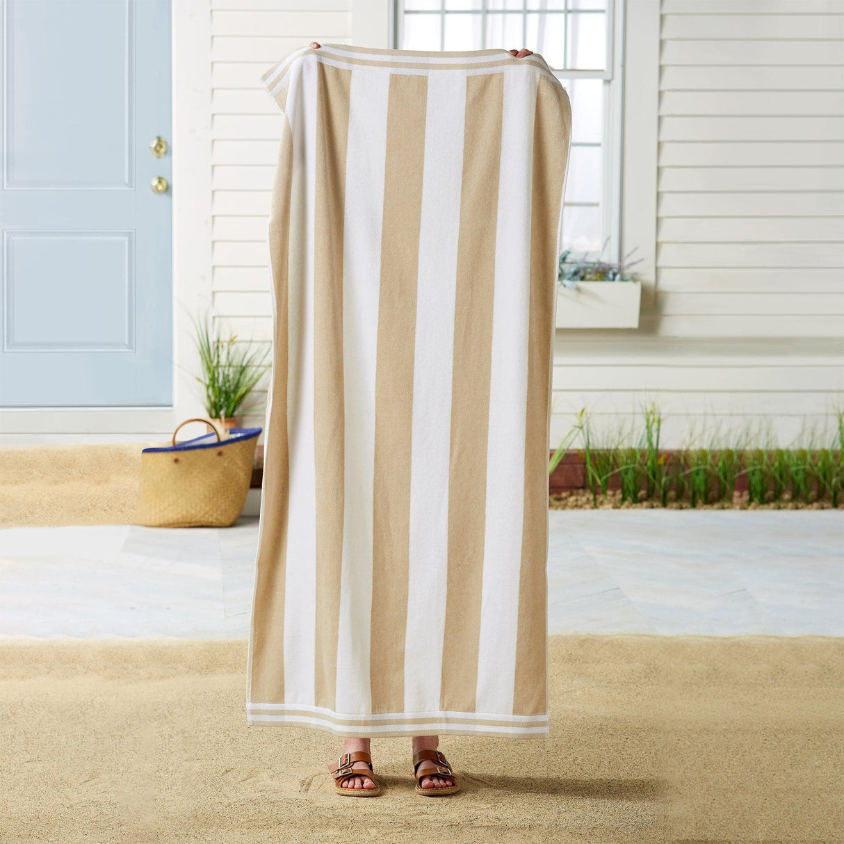 4 Pack Striped Cabana Beach Towel - Edgartown Collection-Parc Decor