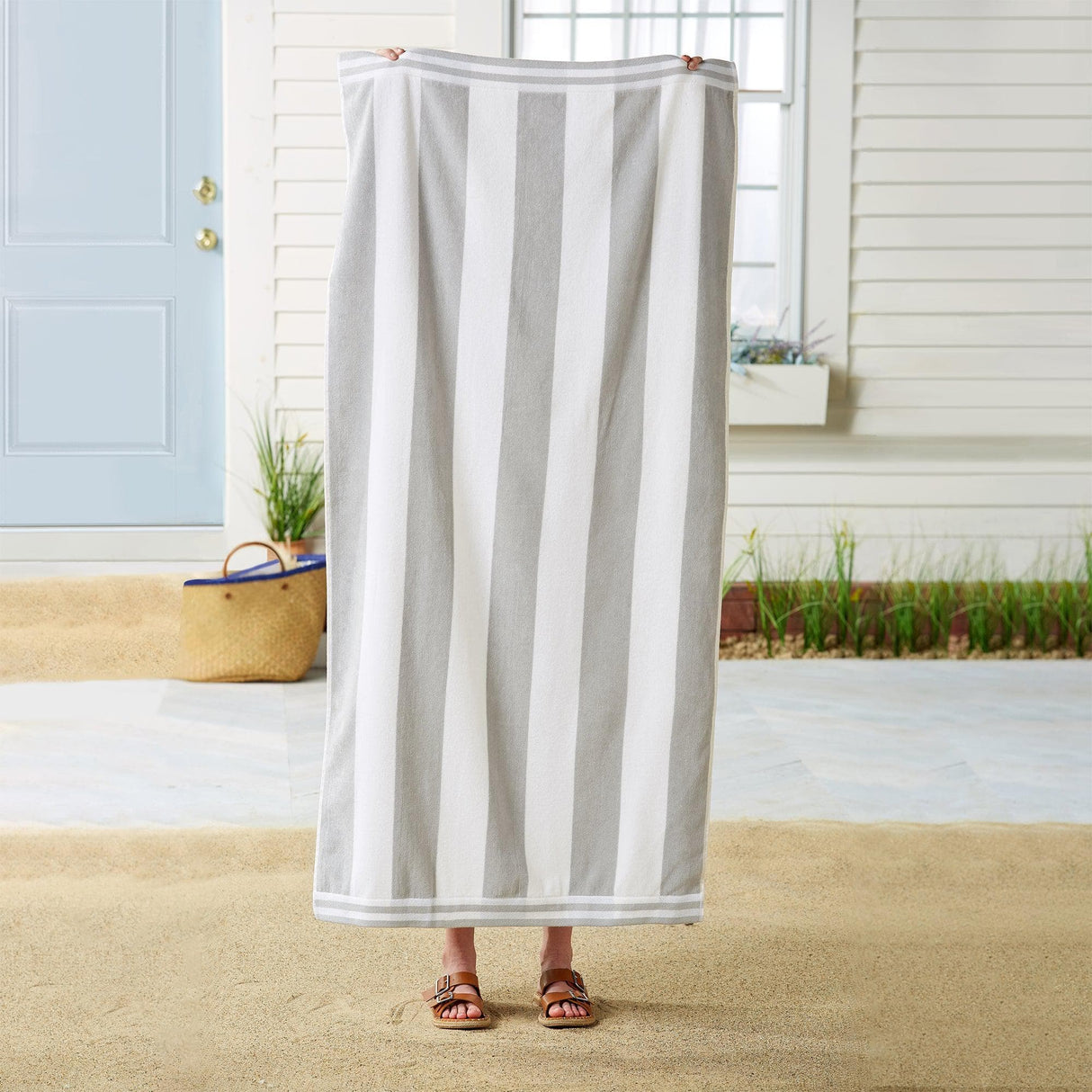 4 Pack Striped Cabana Beach Towel - Edgartown Collection-Parc Decor