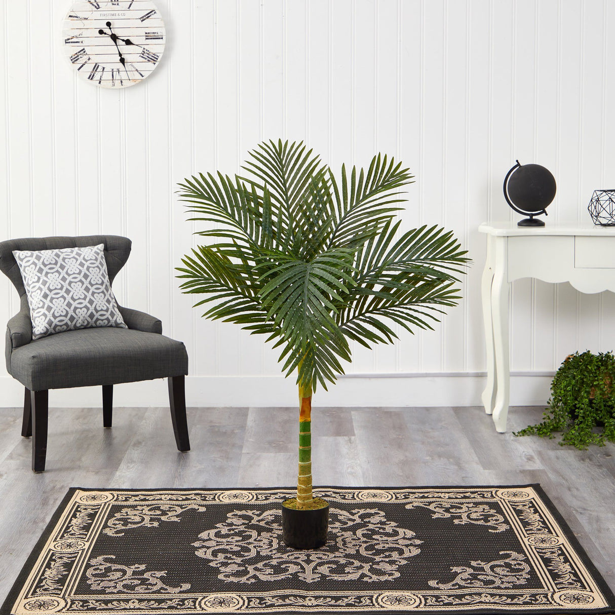 4’ Single Stalk Golden Cane Artificial Palm Tree-Parc Decor
