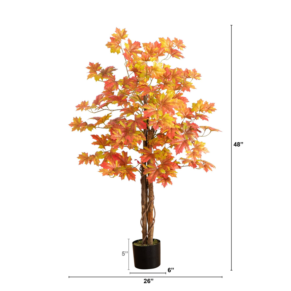 4’ Artificial Deluxe Fall Maple Tree-Tree-Parc Decor