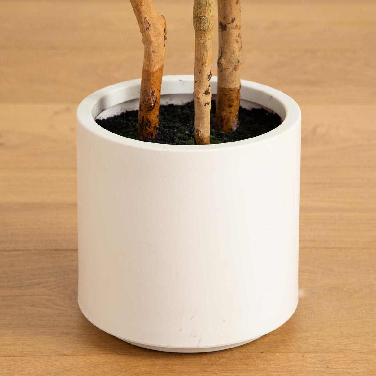 4’ Artificial Fiddle Leaf Tree in Decorative White Planter-Tree-Parc Decor