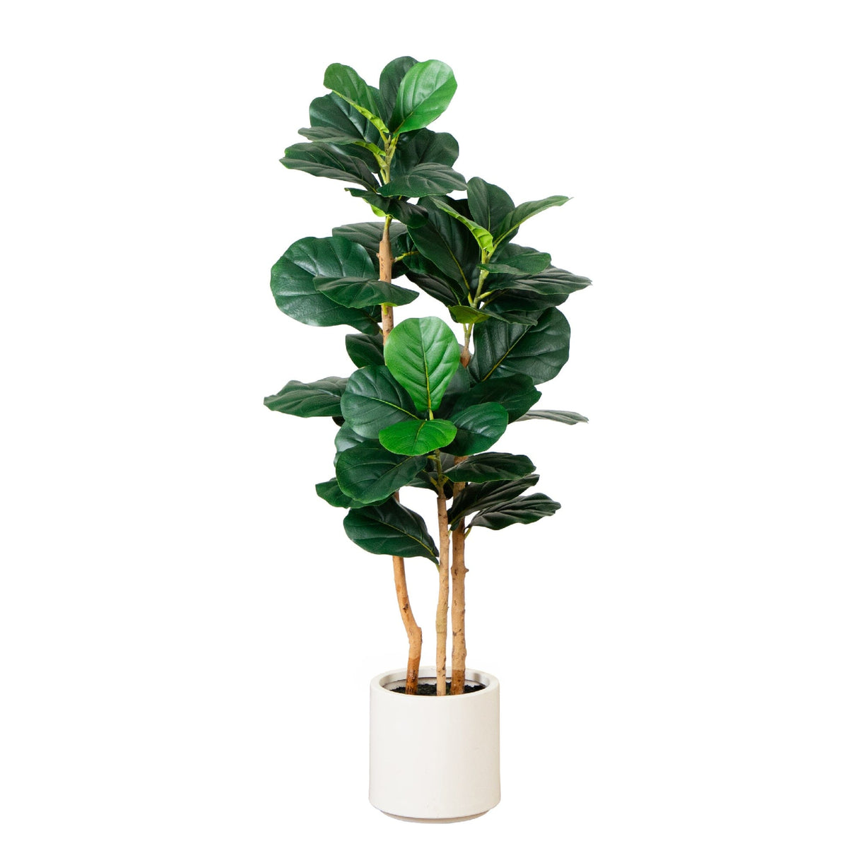 4’ Artificial Fiddle Leaf Tree in Decorative White Planter-Tree-Parc Decor
