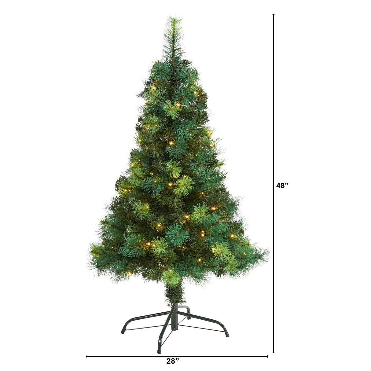 4' Assorted Green Scotch Pine Artificial Christmas Tree with 70 LED Lights-Christmas Tree-Parc Decor