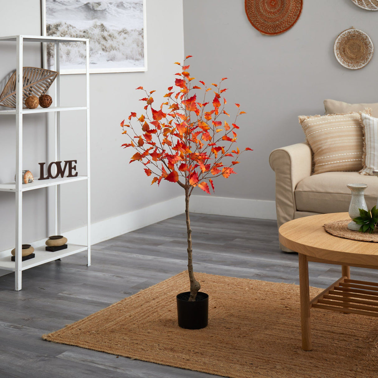 4’ Fall Birch Artificial Autumn Tree-Tree-Parc Decor