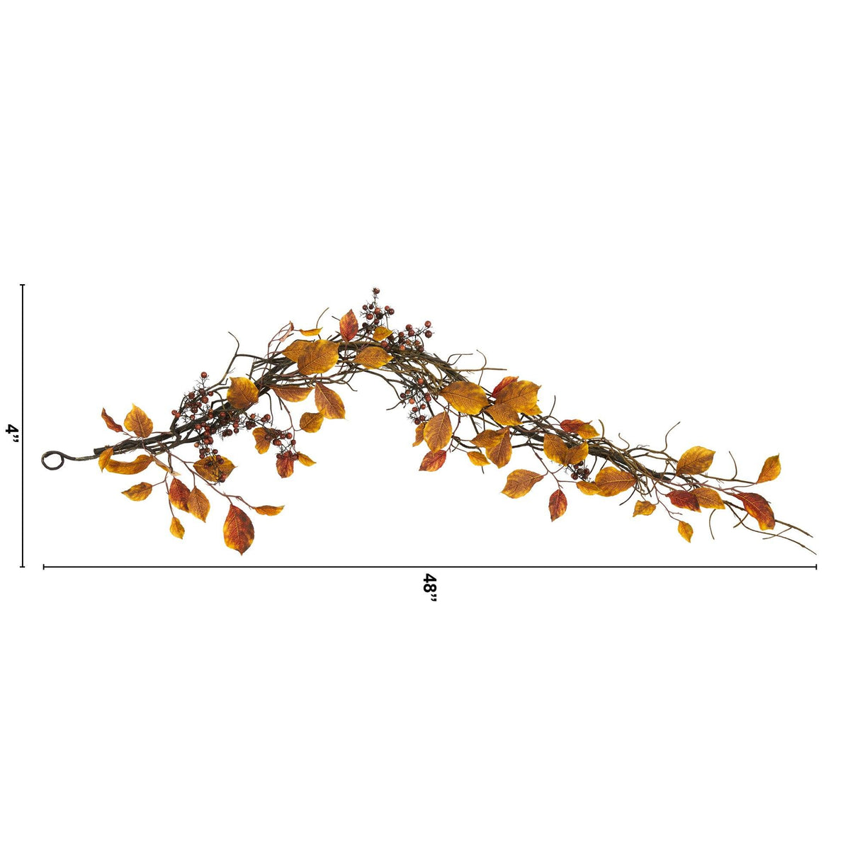 4’ Fall Foliage, Berries and Twig Artificial Garland-Garland-Parc Decor