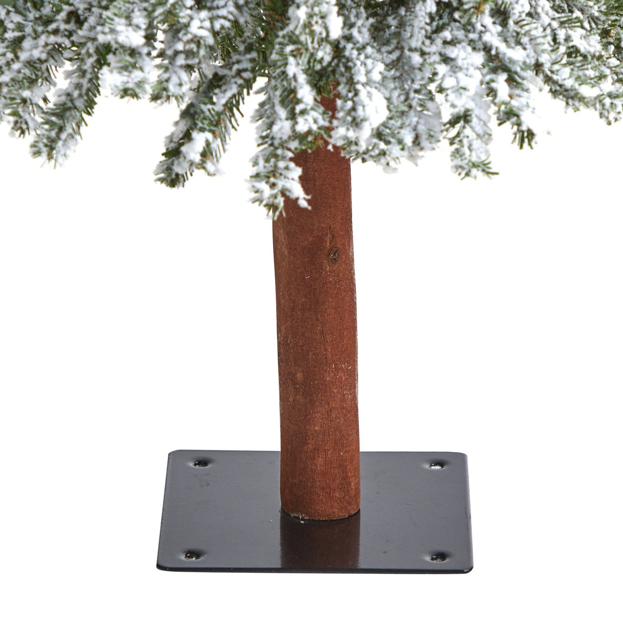 4’ Flocked Grand Alpine Artificial Christmas Tree with 100 Lights and 361 Branches on Natural Trunk-Christmas Tree-Parc Decor