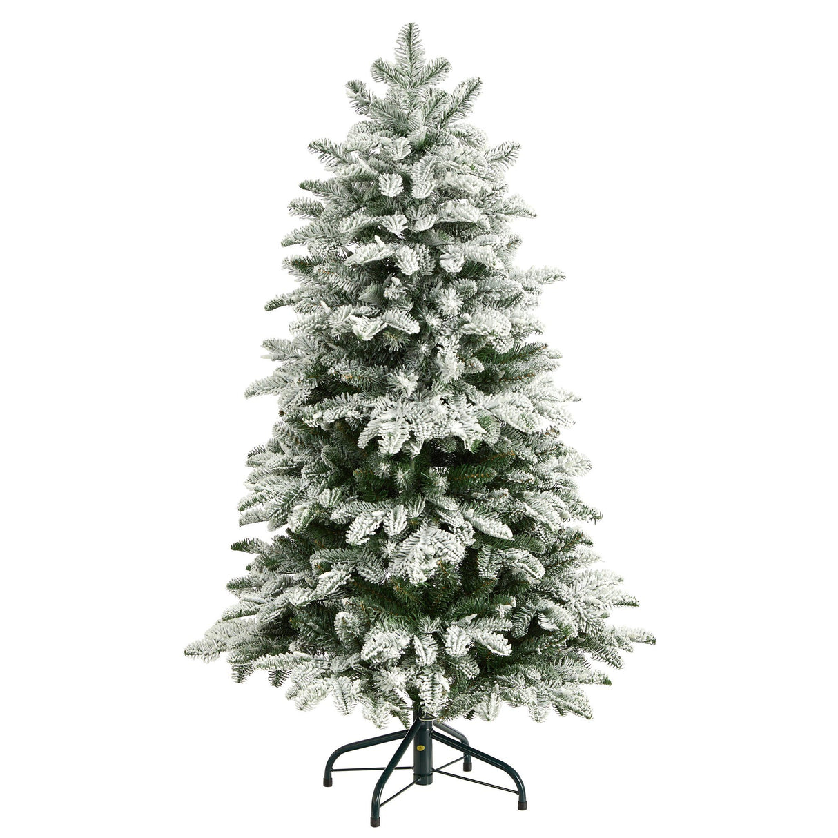 4’ Flocked North Carolina Fir Christmas Tree with 250 Warm White Lights and 779 Bendable Branches-Christmas Tree-Parc Decor