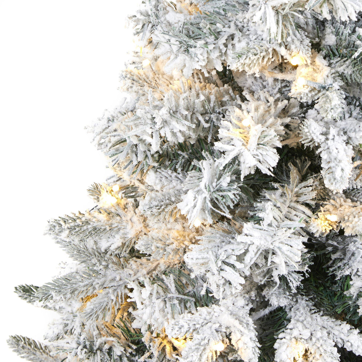 4' Flocked Vermont Mixed Pine Artificial Christmas Tree with 100 Clear LED Lights-Christmas Tree-Parc Decor